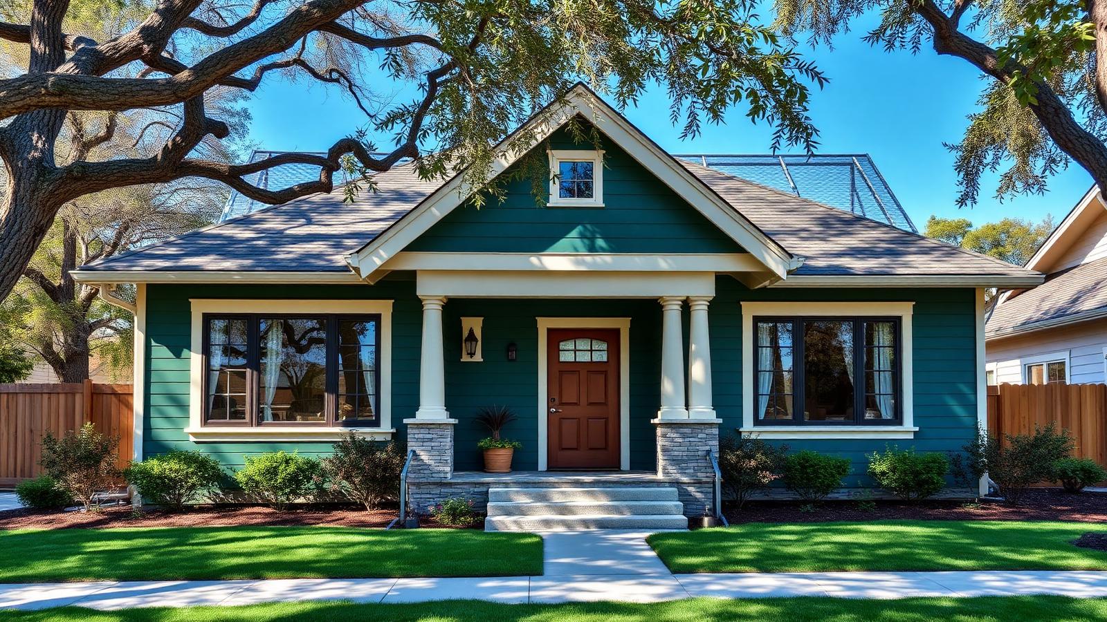 Newly completed exterior painting on a Placer County home